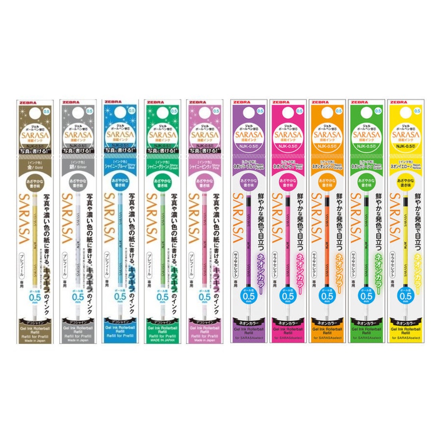 

Zebra Sarasa Select Multi Refill Shiny Neon Colors 0.5mm Tinta NJK