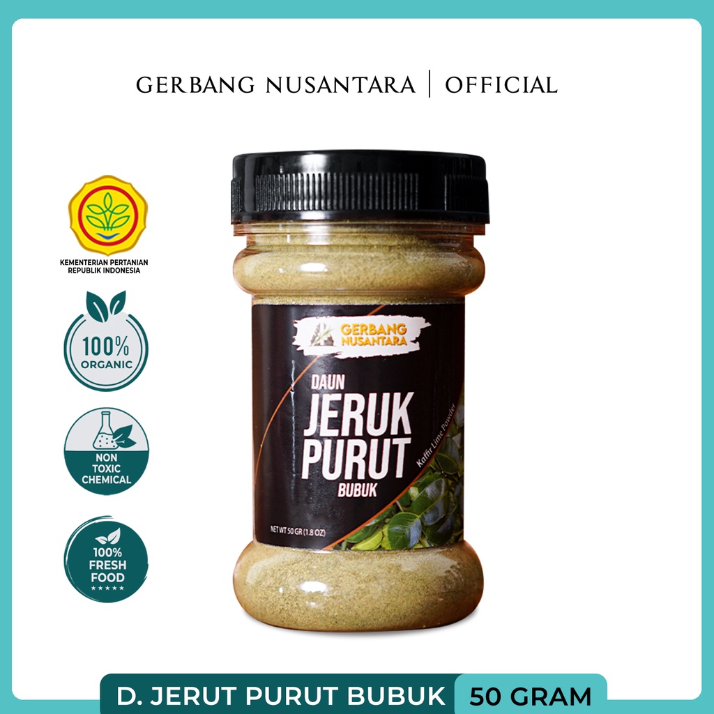 BUMBU DAPUR DAUN JERUK PURUT BUBUK- REMPAH GERBANG NUSANTARA- BUBUK KAFFIR LIME LEAF LEAVES POWDER 50gr