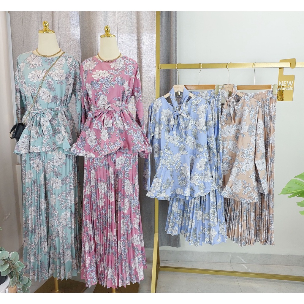 SETELAN BUNGA CELANA PLEATS BRAND DYDY SHOP IMPORT BANGKOK CODE S3