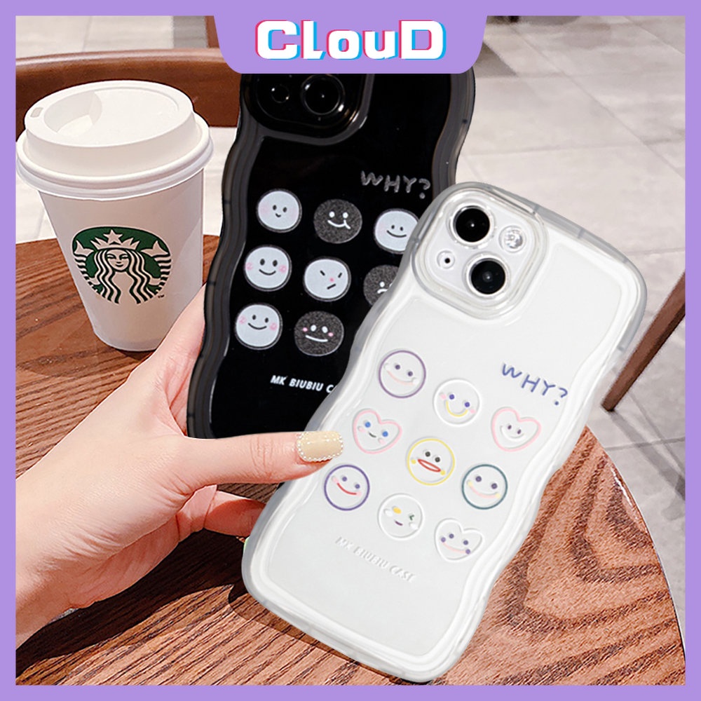 Soft TPU Wavy Edge Case Samsung A04s A13 A14 A04 A53 A50s A03s A32 A50 A23 A33 A30s A21s M32 A52 A22 A52s A20 A11 A02s A31 A51 A12 A04E Ekspresi Lucu Imut Pasangan Kartun Cover