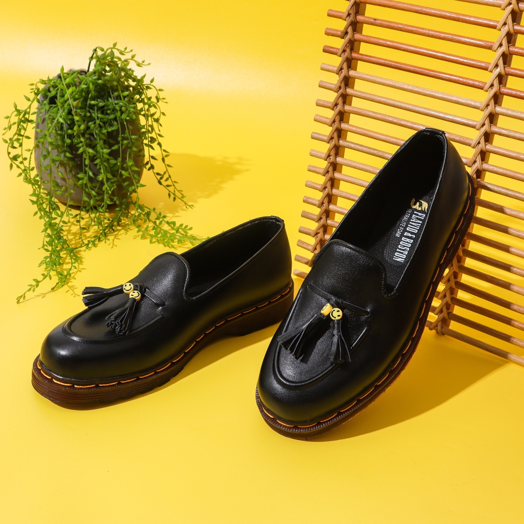sepatu tassel loafer pria wanita sepatu couple sepatu slip on sepatu docmart tassel  flavio boston