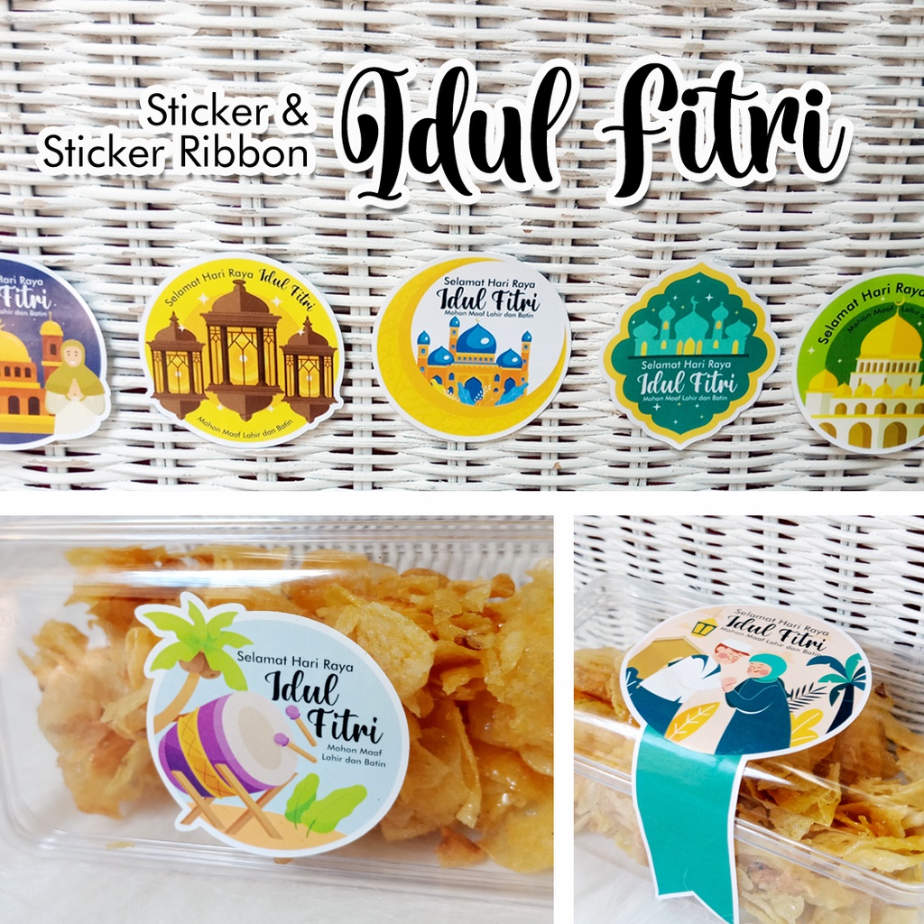 Jual Sticker Idul Fitri / Sticker Ribbon / Sticker Bulat / Sticker ...