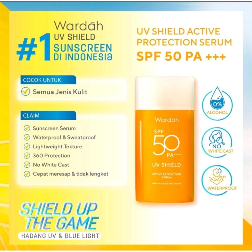 Wardah UV Shield Active Protection Serum SPF 50 PA++++ | WardahSunscreen