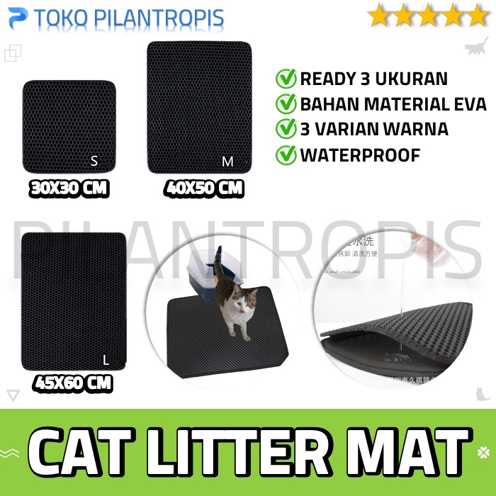 KESET PASIR KUCING ALAS TATAKAN PASIR KUCING CAT LITTER MAT DOUBLE LAYER WATERPROOF MUDAH DIBERSIHKAN