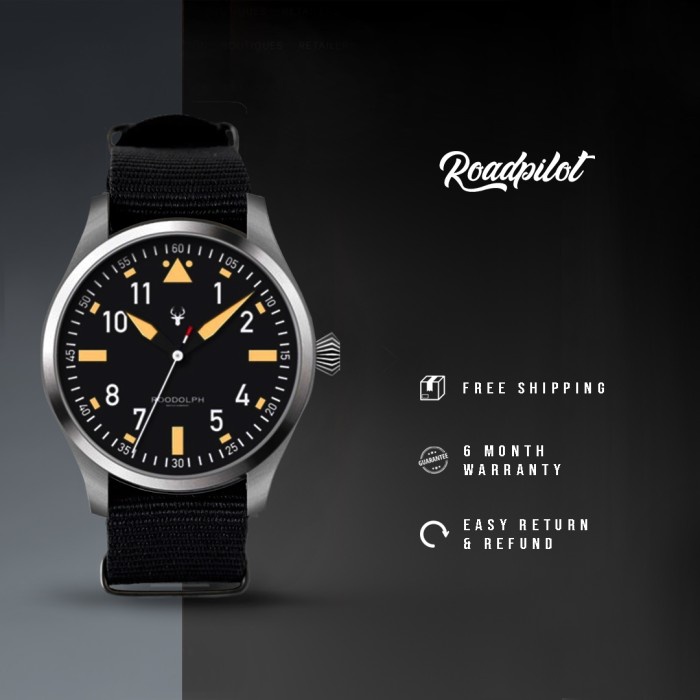 {CollectionStore} Jam Tangan Pria Roodolph Watch Roadpilot Silver Black Limited