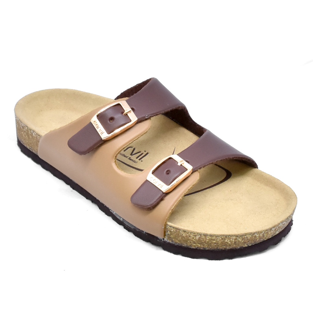 Carvil Venice 02 TW Sandal Slide Casual Anak Perempuan Brown Stone _A41