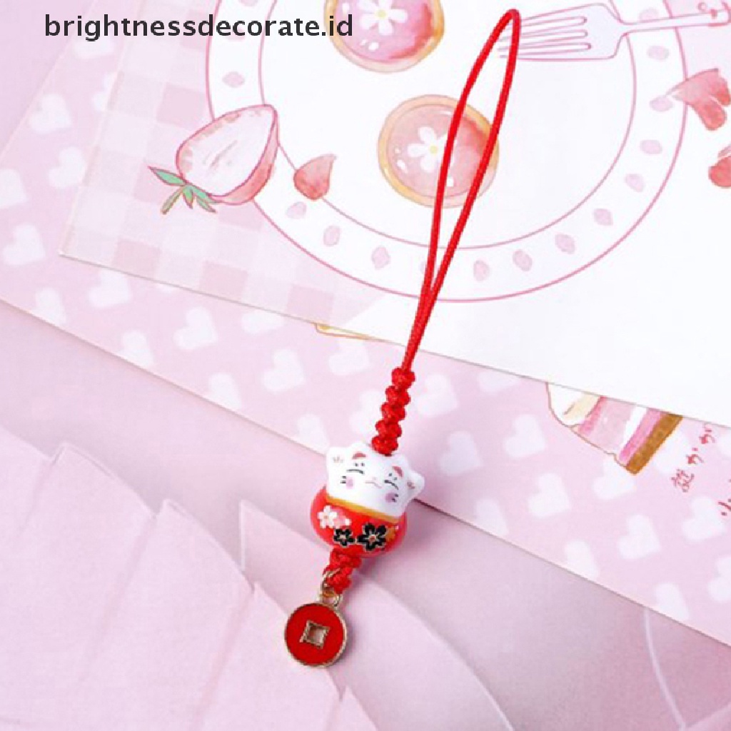 [Birth] Kartun Jepang Lucky Cat Keychain Pernak Pernik Telepon Ch Mobil Liontin Gantungan Kunci [ID]