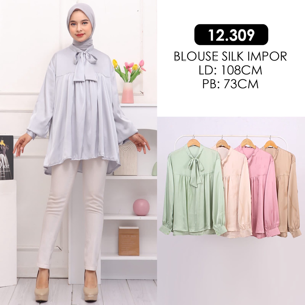 PGMTA - Blouse YMD 12309 Blouse Silk Import Wanita Muslim Fashion Hijab Terlaris
