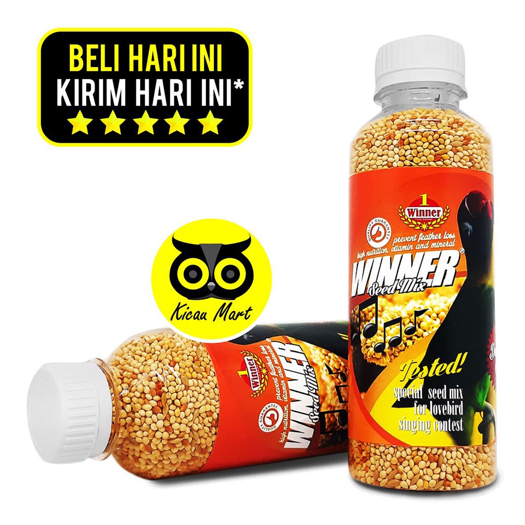 PAKAN MAKANAN HARIAN BURUNG LOVEBIRD BIJI BIJIAN MILET MILLET WINNER DAILY MIX SEED PWLEESR