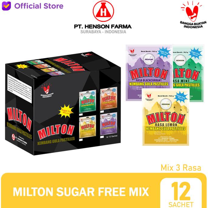 

MILTON PASTILLES Box Sugar Free Mix Isi 12 sachet HOT SALE