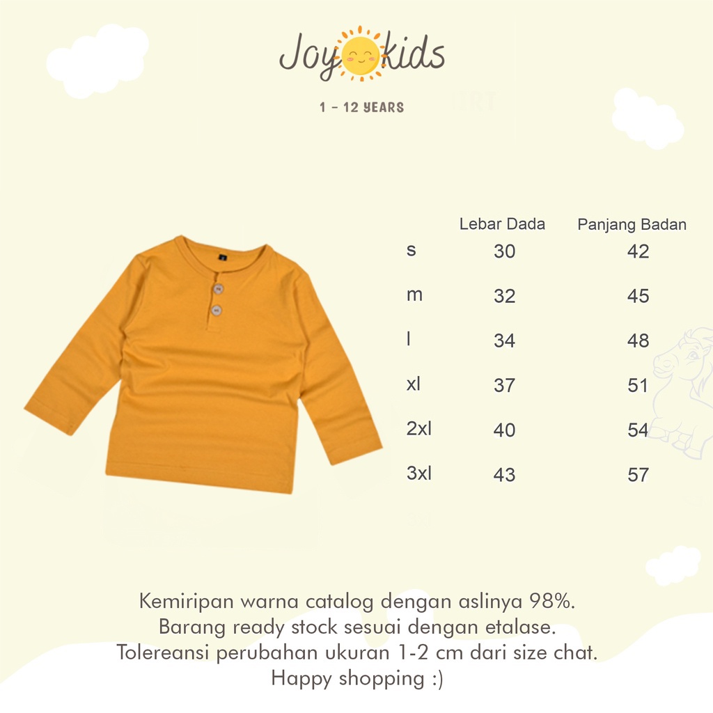 Longsleeve Hanley Joy Kidss // Tangan Panjang Anak Hanley Premium 1-12 Years