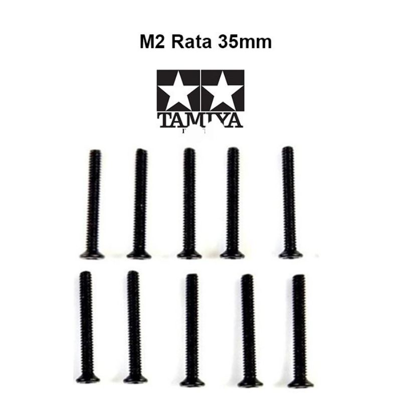 Rep tamiya Baut Rata hitam / screw Tamiya isi10 pcs