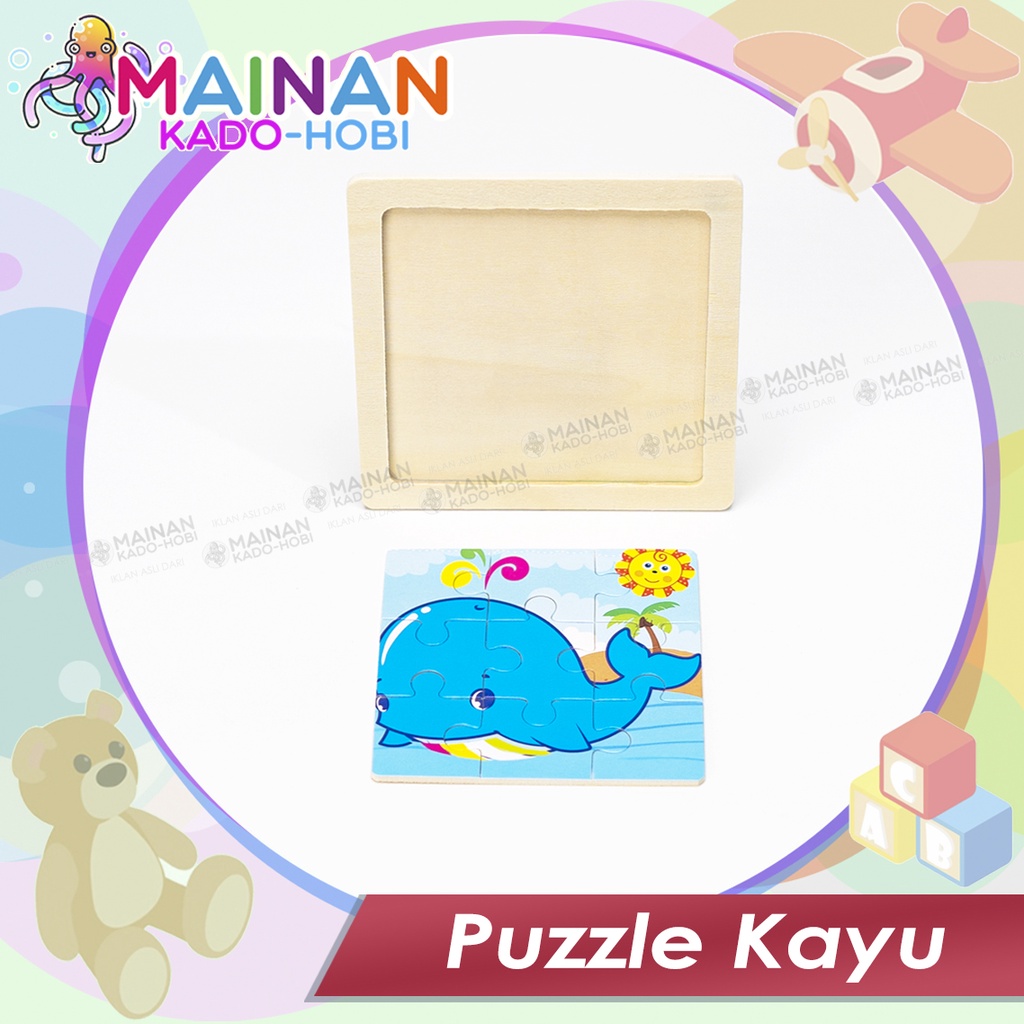 MAINAN WOODEN PUZZLE TOYS BALITA KARAKTER SEA ANIMAL