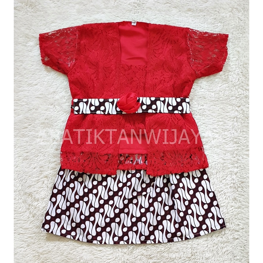 KEBAYA BROKAT ANAK MODEL SETELAN KUTUBARU PENDEK USIA 5-10 TAHUN/KEBAYA ANAK 5-10 TAHUN BAHAN BROKAT