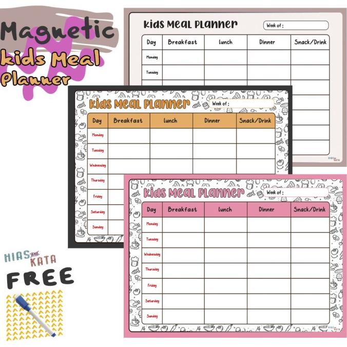 

Kids Meal Planner Magnetic Cooking Planner Papan Tulis Magnet Anak