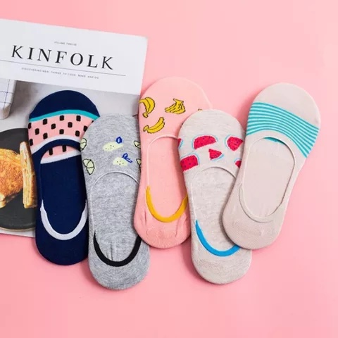 Kaos kaki wanita pendek invisible motif kaus kaki Hidden balet