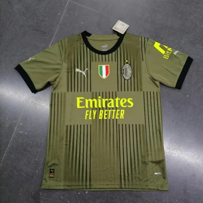 ⭐BISA COD⭐ JERSEY BOLA MILAN 3RD NEW 2022-2023 22 23 GRADE ORI IMPORT - Hijau, S