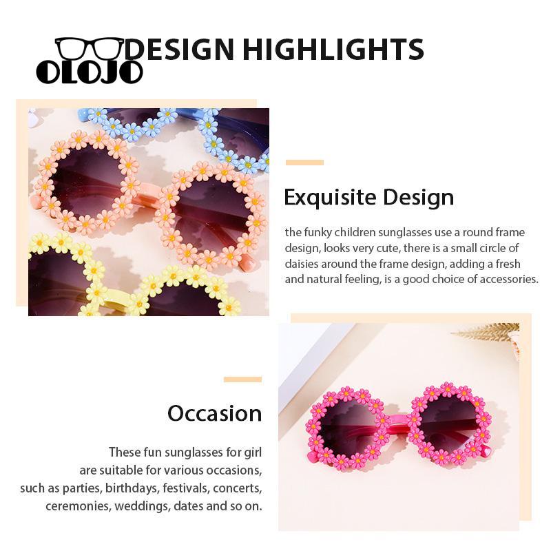 【NG】Kacamata Hitam Daisy Anak Perempuan Lovely Flower Sunglasses Touring Seaside Sunglasses