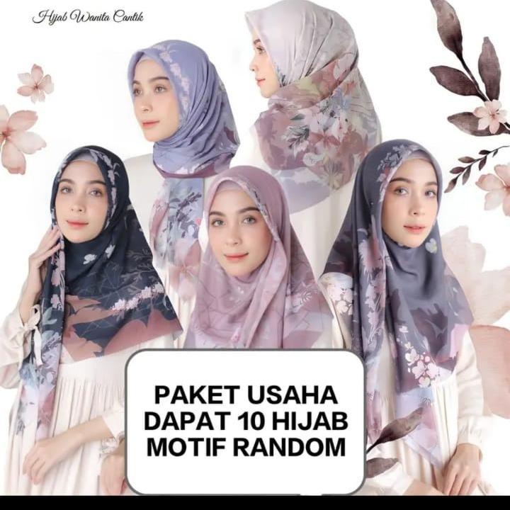 PAKET USAHA HIJAB MOTIF 10 PCS LEBIH HEMAT