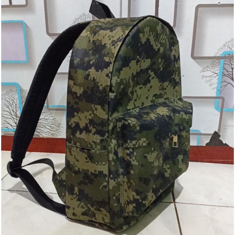 Backpack Tu7uh Store Tas Sekolah anak sd tas ransel loreng army/gendong/tas punggung/anak pria wanita printing army loreng hitam polos