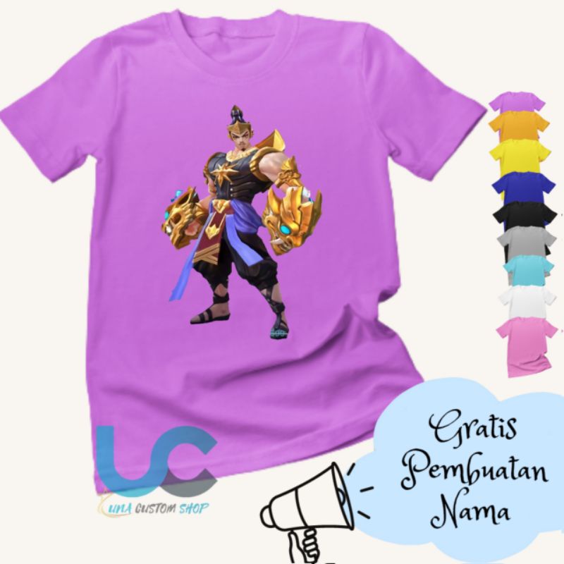 Kaos Anak Gatot Kaca | Baju Anak Gatot Kaca | Kaos Anak Sablon | Kaos Anak Custom Terbaru (FREE NAMA