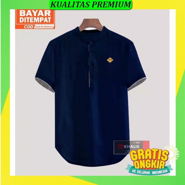 Baju Koko Katsae - Kurta Dewasa Misty Kaos Henley Lengan Pendek R3O0 Viral Terlaris Murah Awet Nyama