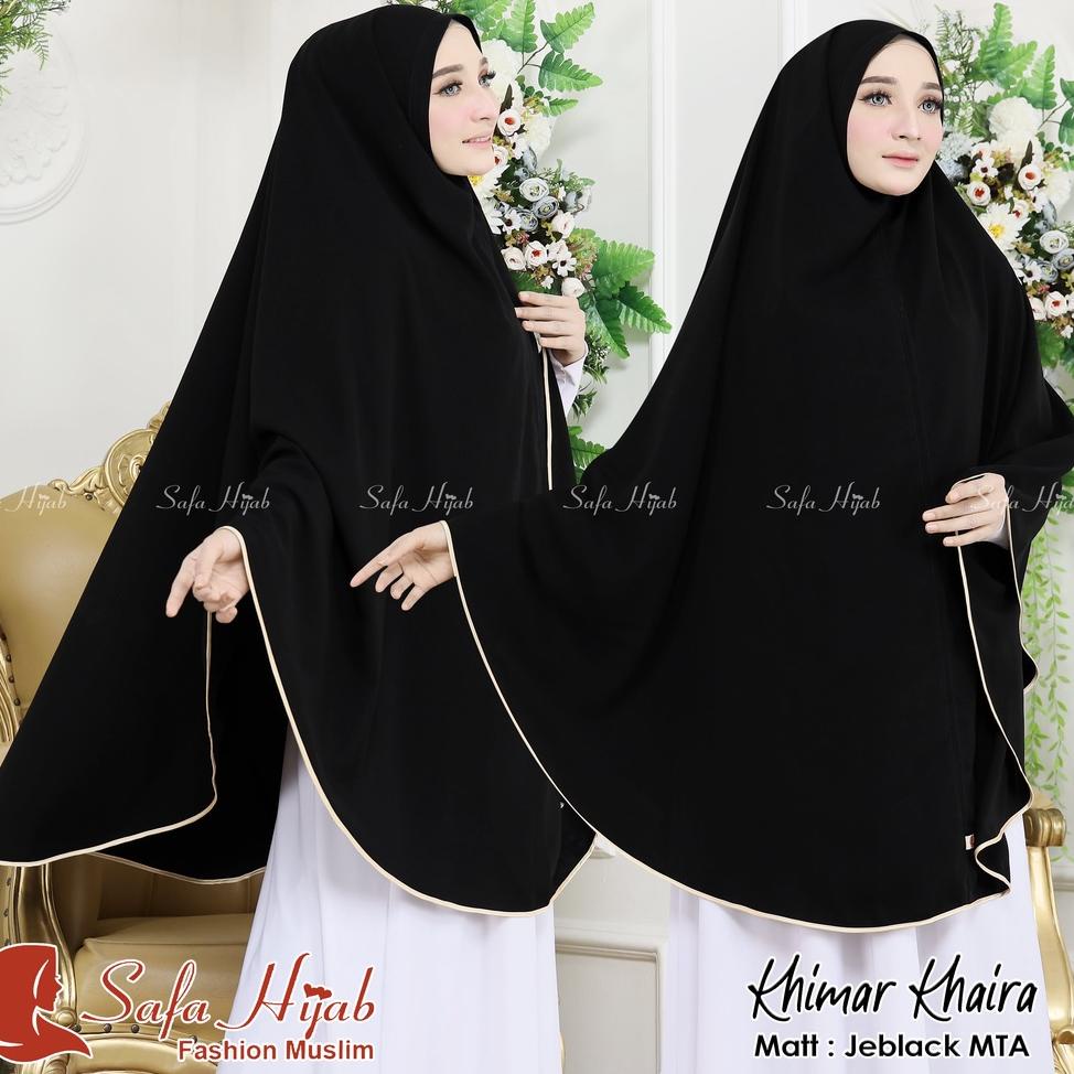 Ready KHIMAR JUMBO Syar'i JETBLACK MTA Syar'i JUMBO ORYGINAL list pita warna/polos super cantik pet 