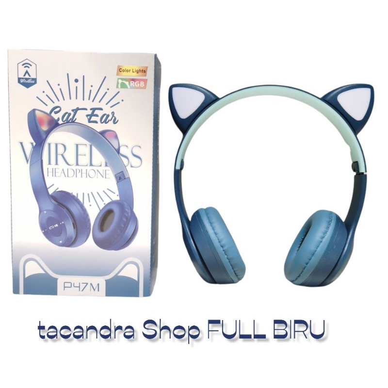 ( COD ) Headphone Karakter Kucing Bluetooth HFY47 - B39 / Headphone Bluetooth Lucu / Handsfree Bando