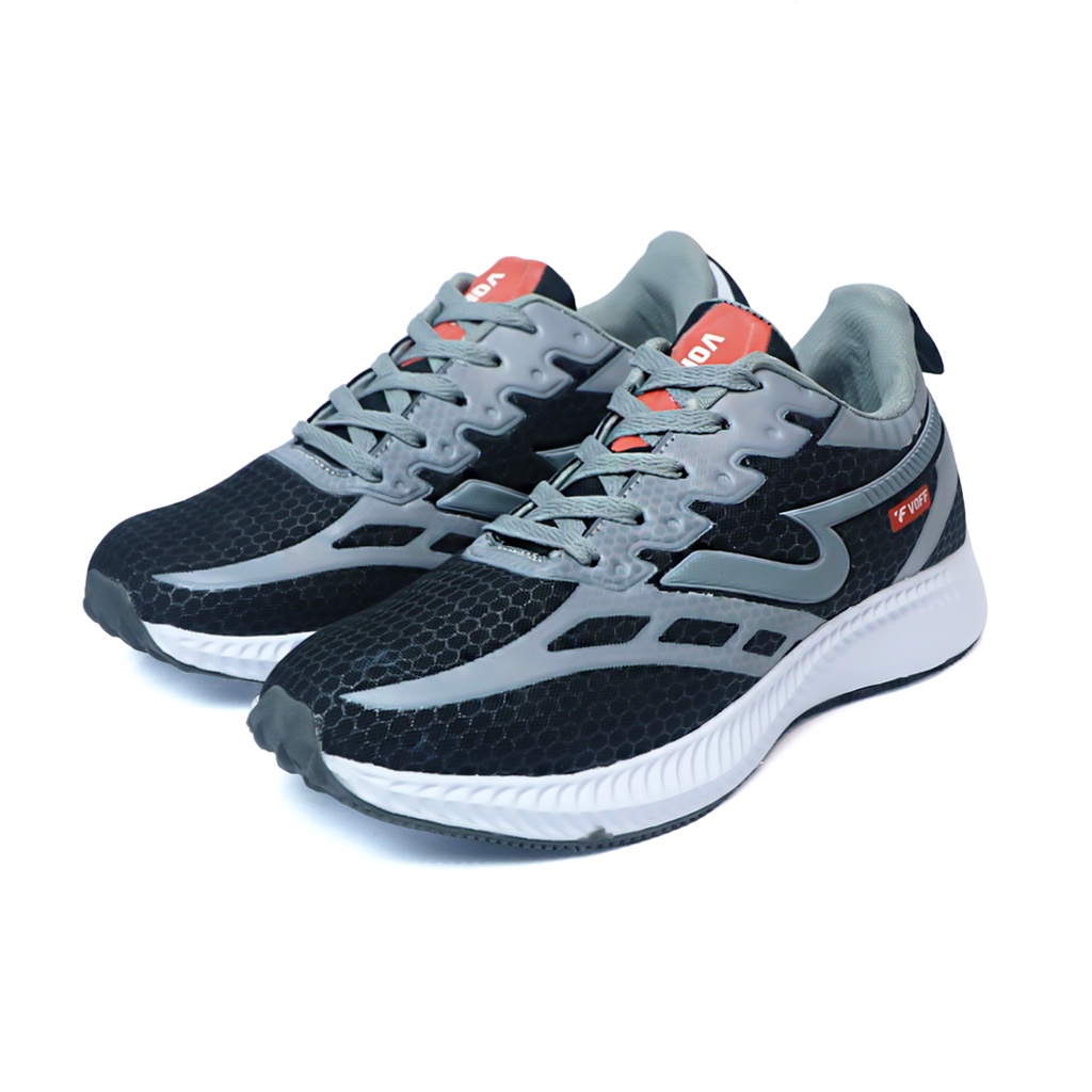 Voff - Sepatu Running Massive Black Grey Unisex