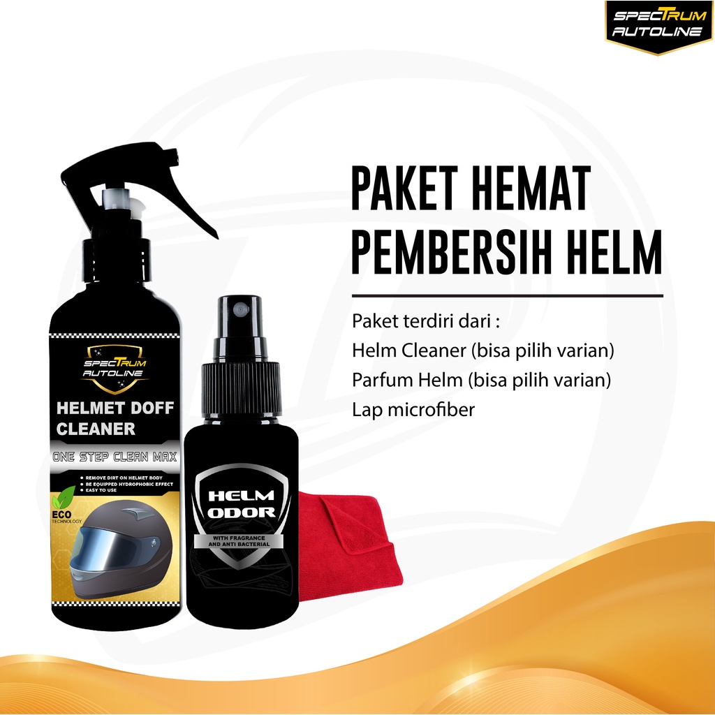 SPECTRUM Paket Perawatan Helm Doff Glossy Visor Parfum Helm Efek Daun Talas