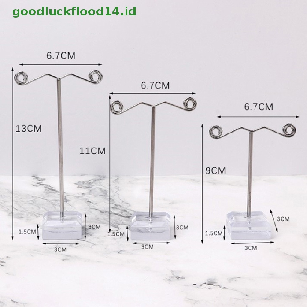 [GOOGFOUR] Logam Display Perhiasan Berdiri Hitam Akrilik Bening Stud Anting Holder Hook Hanger Counter Case Organizer Perhiasan Bouches Ornamen [TOP]