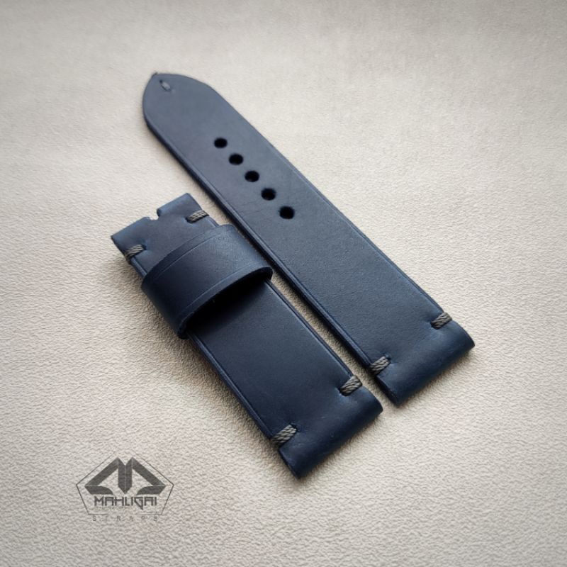 Strap jam kulit navy / tali jam kulit biru dongker 20mm 22mm 24mm