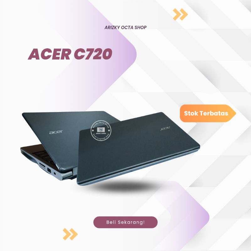 Laptop Acer Chromebook C720 Intel Celeron 4GB RAM SSD 128GB HDMI USB LAN CAMERA WIFI Mulus Murah Bagus