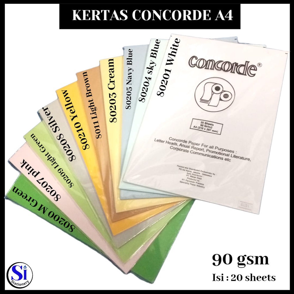 

Kertas Concorde A4 90Gsm Isi 20Sheets