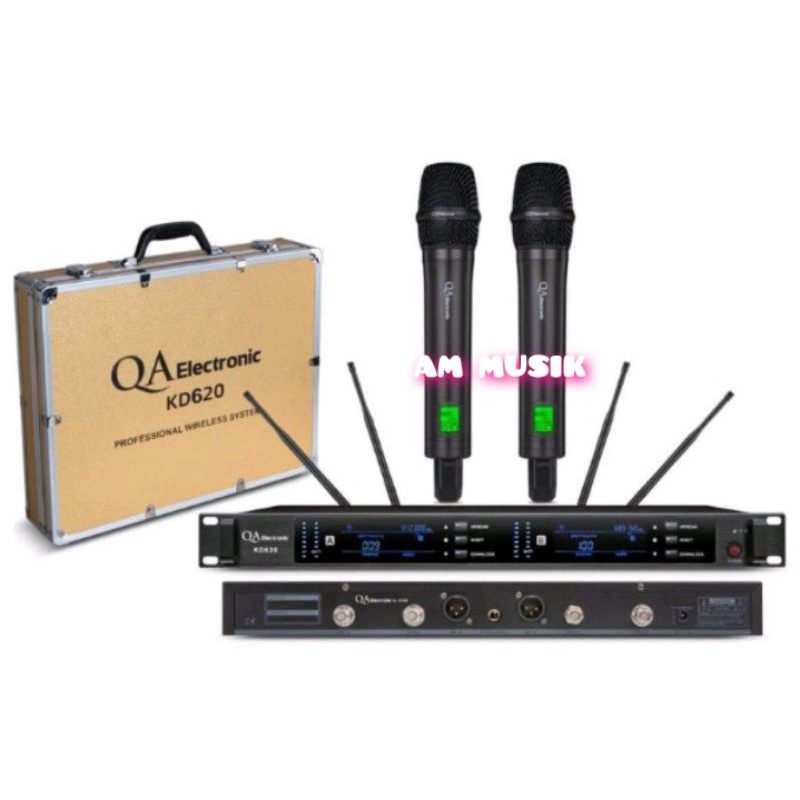 MIC WIRELESS QA ELECTRONIC KD 620 2 MIC PEGANG PLUS KOPER KD620 ORIGINAL