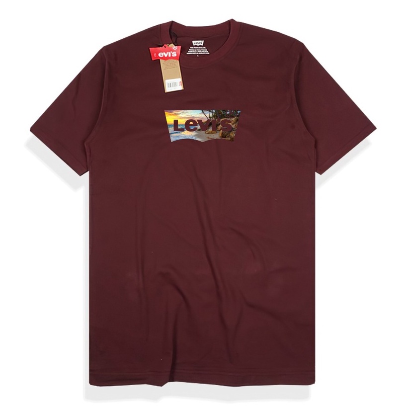 Kaos Premium Kaos Pria Wanita Burgundy Sablon Motif