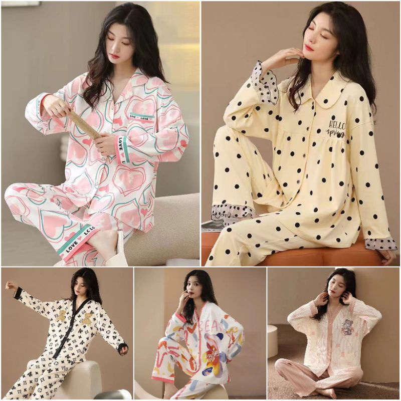 BAJU TIDUR WANITA SET PANJANG IMPORT / SLEEPWEAR IMPORT