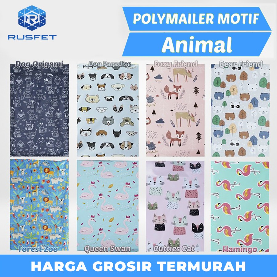 Amplop Plastik Packing Polymailer Motif dan Polos / Satuan