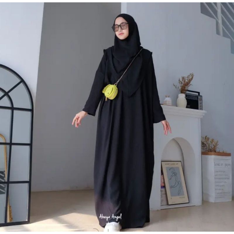 ONE SET ABAYA ANGEL GAMIS CRINGKLE BUSUI