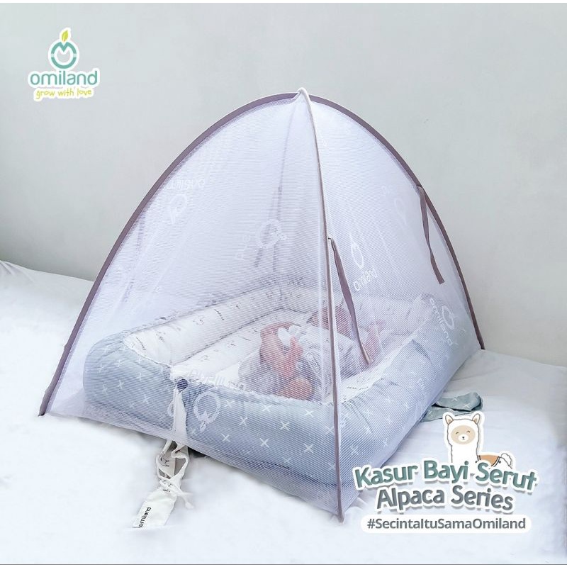 [2 kg] Omiland Kasur Bayi Serut + Kelambu Kojong (Bisa Dilepas) Alpaca Series - OB 41201-4