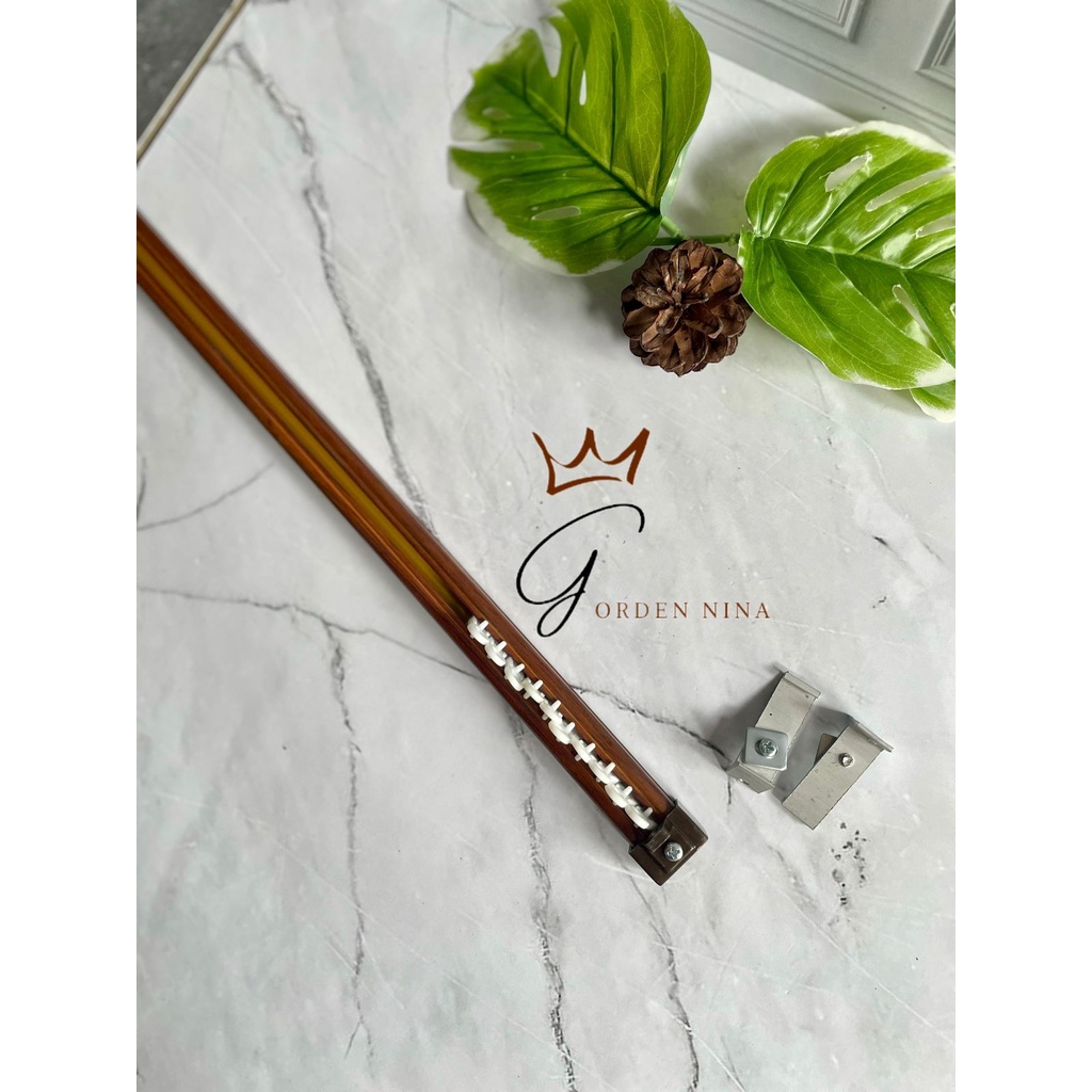 Set Rel Vitrase Gorden / Rel Alumunium URAT KAYU