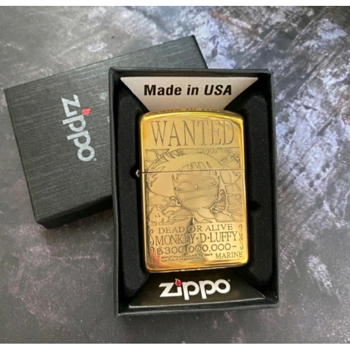 KOREK ZIPPO MOTIF ONE PIECE  FULL CASING LOGO ZIPPO BAWAH KOREK ZIPPO  KOREK ANTIK MANCIS grade prem