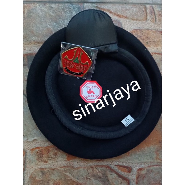 BARET HITAM CAMEL + EMBLEM BANSER