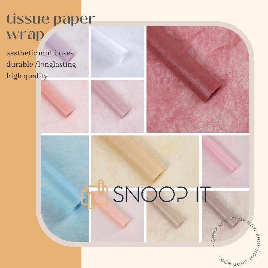 

flower wrapping tisu tissue kertas bunga buket hamper giftwrap bungkus kado Cellophane [ Kemasan Isi 5 lembar Gratis Packing Tabung]