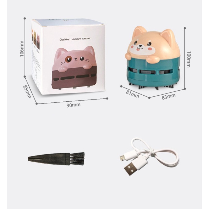 ღ Mini Vacuum Cleaner Handheld Usb Desktop Sweeper Hewan Pola Isi Ulang Vacuum Cleaner Anak-anak Hadiah Ulang Tahun Desktop Debu Alat Pembersih