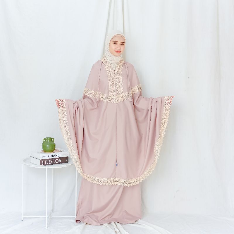 Mukena Katun Resleting 2in1 SHOPIA Renda Giver Mewah