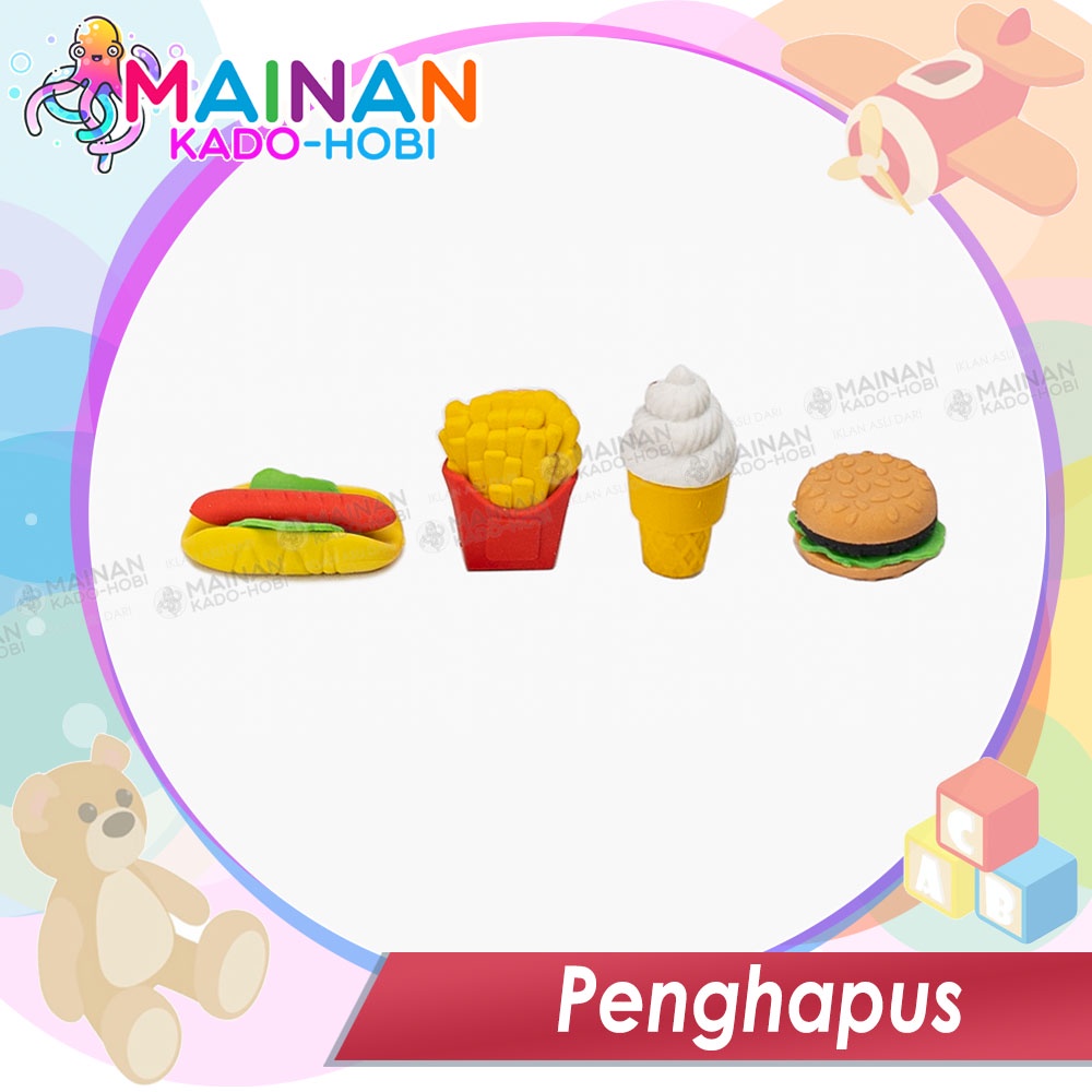 SET STATIONERY ALAT TULIS PENGHAPUS PENSIL ERASER KARET KARAKTER LUCU