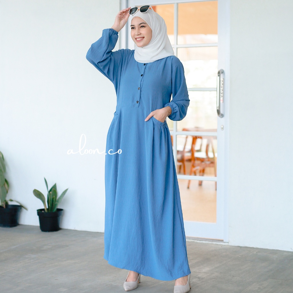 Humaira Gamis Crinkle Airflow Busui Friendly – Gamis Remaja Terbaru Wanita