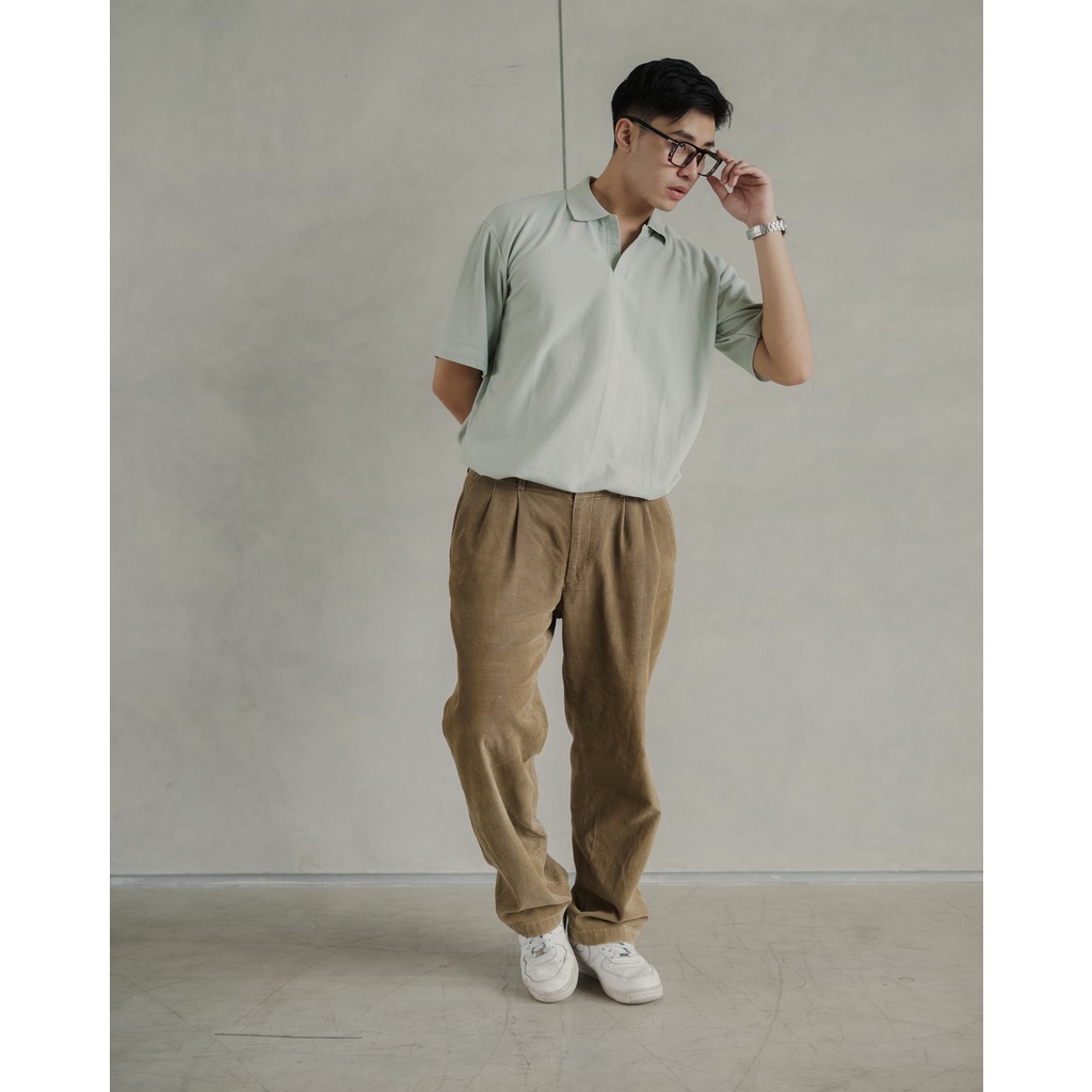 Nara Oversize Polo in Mint Green - Kaos Polo Oversize Pria Mint Green - ByBlank