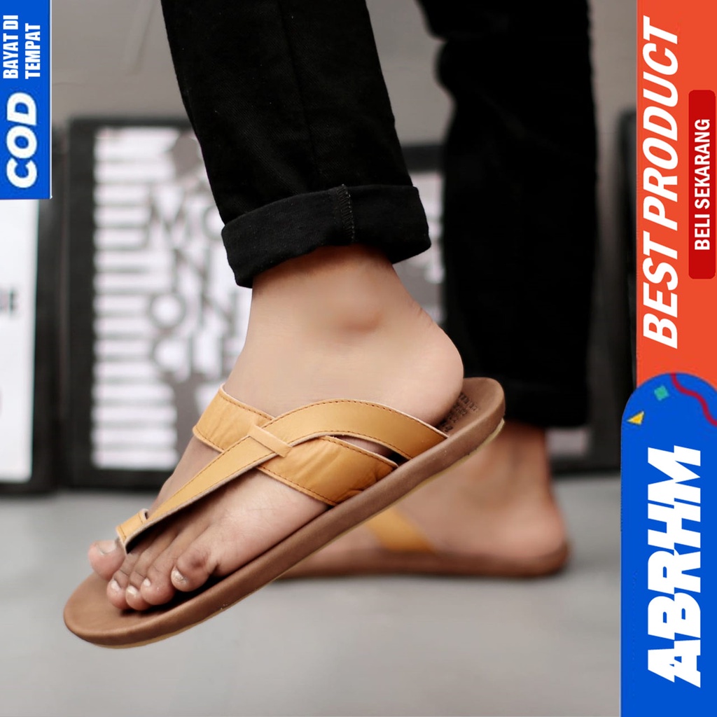 Sandal Kulit Pria Sendal Jepit Pria Original Abrhm IMPLUSE